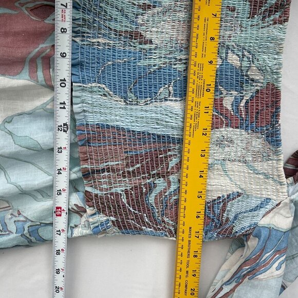 Wilfred Womens Tempest Smocked Floral Linen Mini Dress Floral‎ Long Sleeve XL - Picture 8 of 11